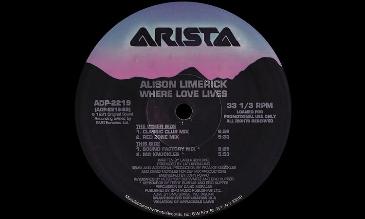 Alison Limerick ‎– Where Love Lives (Classic Club Mix) [1991]